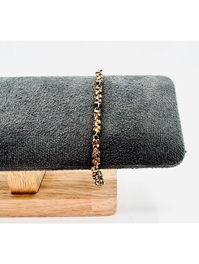 14k gold solid nugget style bracelet